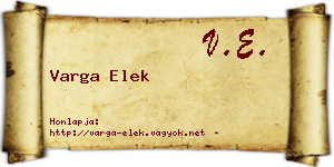 Varga Elek névjegykártya